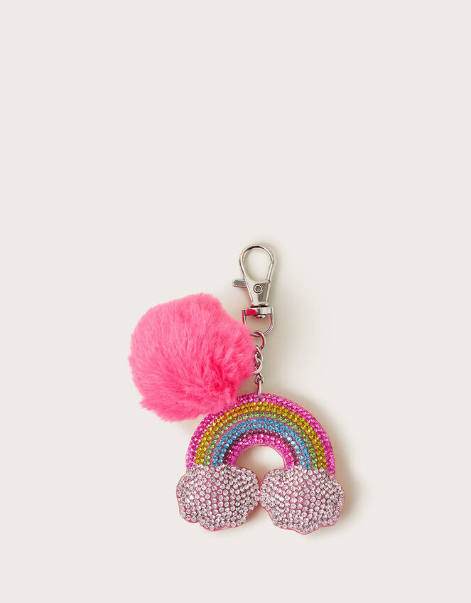 Rainbow Pom-Pom Bag Charm, , large