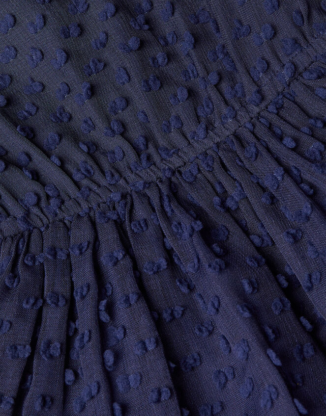 Fancy Textured Dress	, Blue (NAVY), large