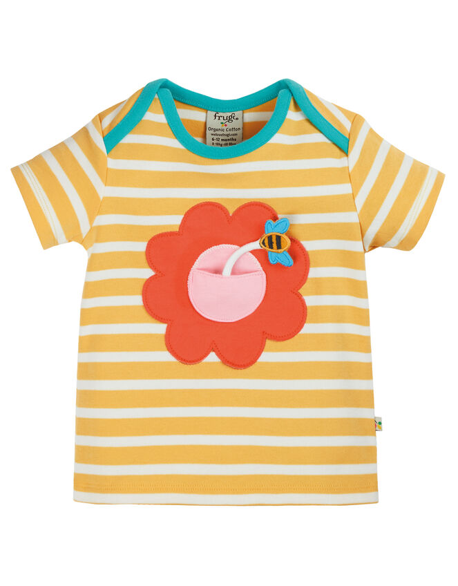 Frugi Bobster Interactive T-Shirt, Yellow (MUSTARD), large