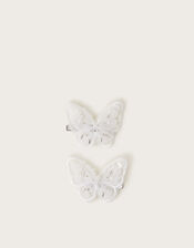2-Pack Embellished Butterfly Bridesmaid Hair Clips, Ivory (IVORY), large