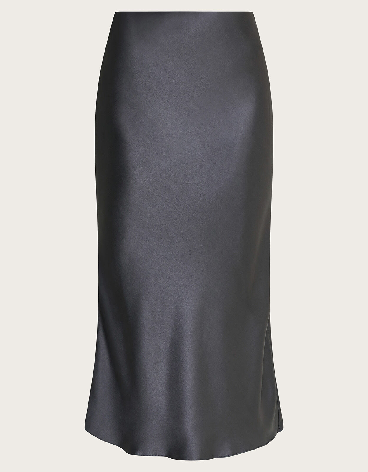 Mid length satin skirts grey online
