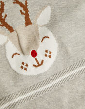 Newborn Rory Reindeer Knitted Set, Grey (GREY), large