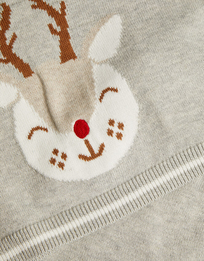 Newborn Rory Reindeer Knitted Set, Grey (GREY), large