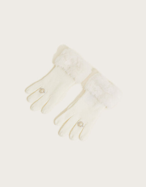 Pearl Ring Gloves Ivory, Ivory (IVORY), large