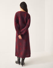 Fianna Floral Print Knit Midi Dress, Red (CHERRY), large