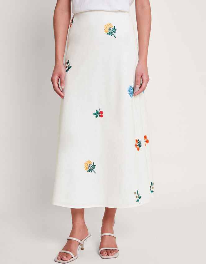 Midi Skirt with Embroidery