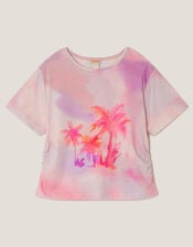 Palm Print Ombr&eacute; T-Shirt, Pink (PINK), large