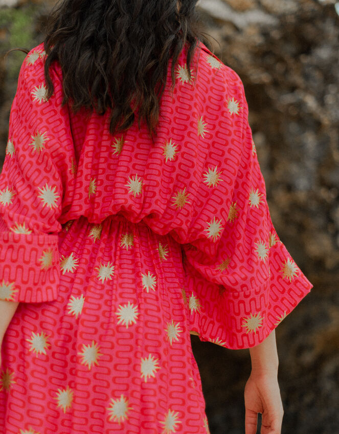 Sundress Soidee Sun Print Midi Dress, Pink (PINK), large