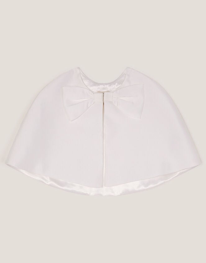 Duchess Bow Twill Cape, Ivory (IVORY), large