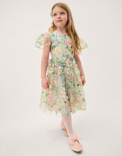 Eliza Floral Appliqu&eacute; Party Dress, Multi (MULTI), large