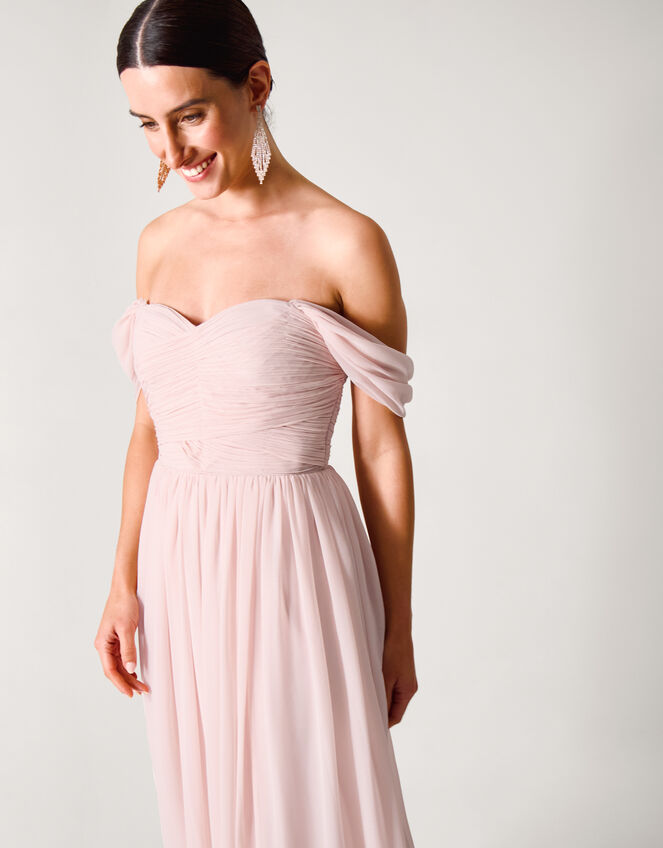 Evelyn Bardot Bridesmaid Dress, Pink (BLUSH), large