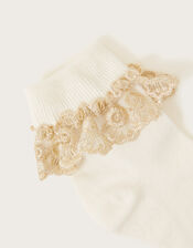 Sparkle Lace Socks, Ivory (IVORY), large