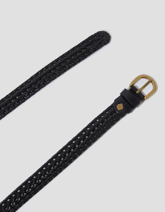 Plaited Leather Belt, , large