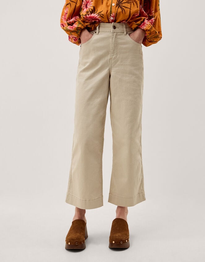 Hallie Regular Cropped Wide Leg Jeans, Natural (ECRU), large