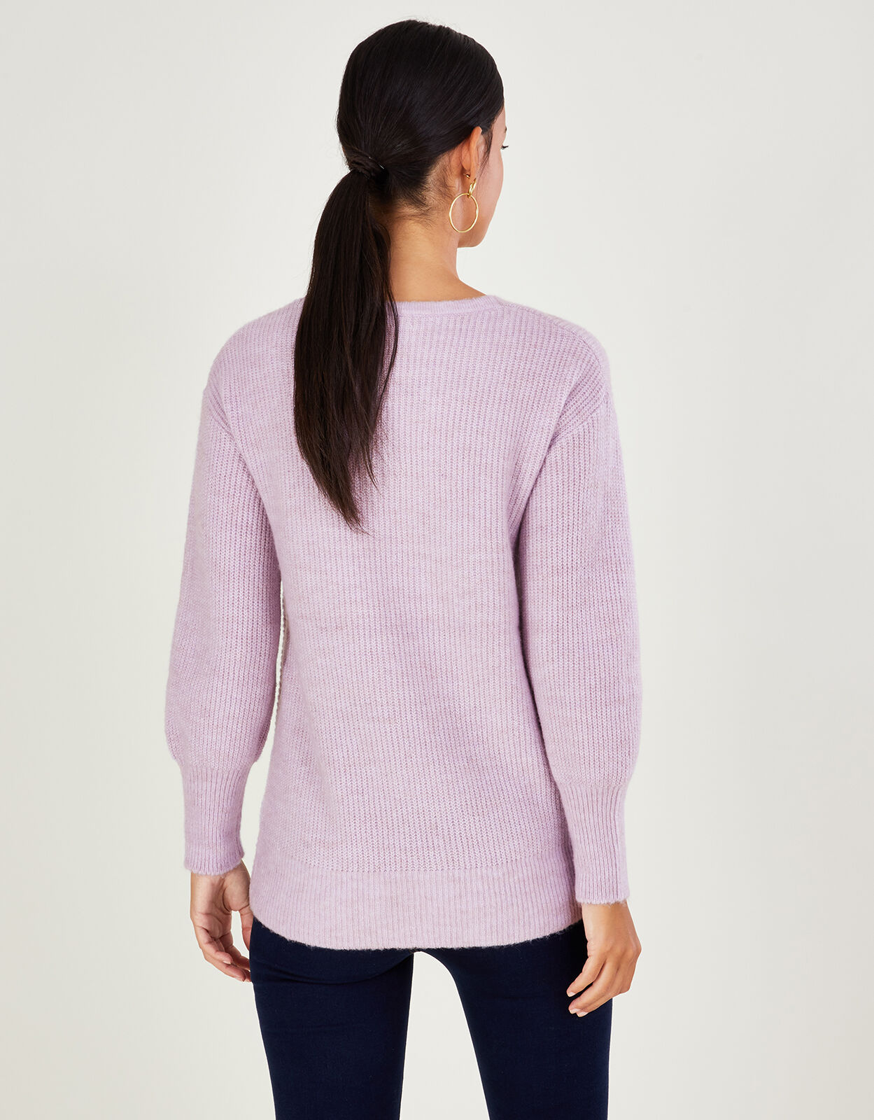 Super Soft Ribbed Ballet Wrap Jumper Purple