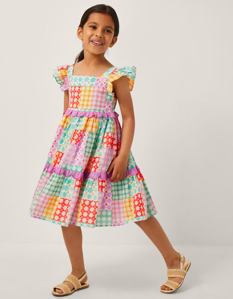 Colourblock Star Print Dress, Multi (MULTI), large