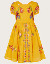 MINI ME Boutique Carrie Embroidered Dress, Yellow (YELLOW), large