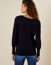 Beaded Star Jumper, Blue (NAVY), large