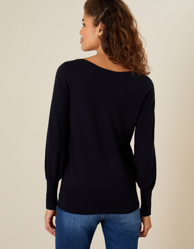 Beaded Star Jumper, Blue (NAVY), large
