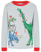 XMAS Dinosaur Pyjama Set, Red (RED), large