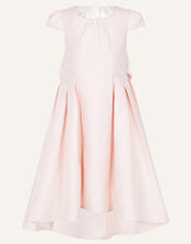 Katharine Duchess Twill High-Low Dress, Pink (PINK), large