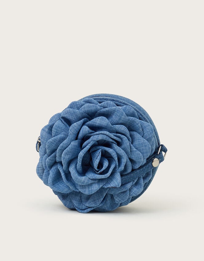 Round Denim Flower Bag, , large