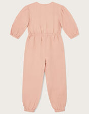 Boutique Washed Denim Jumpsuit, Pink (PINK), large