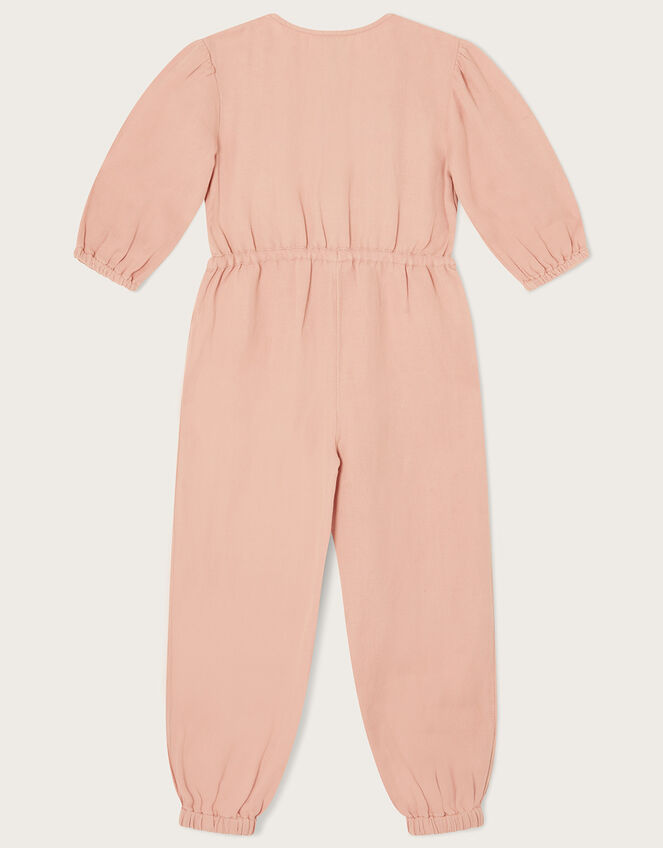 Boutique Washed Denim Jumpsuit, Pink (PINK), large