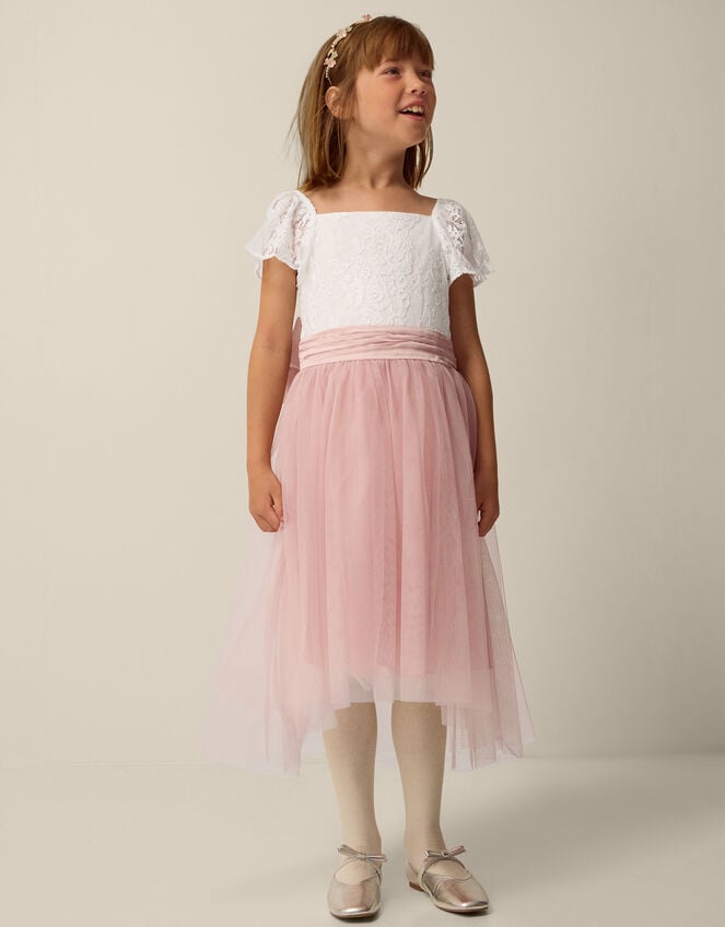 Isla Lace Tulle Bridesmaid Dress, Pink (PINK), large