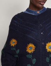 Pia Upcycled Embroidered Poncho, , large