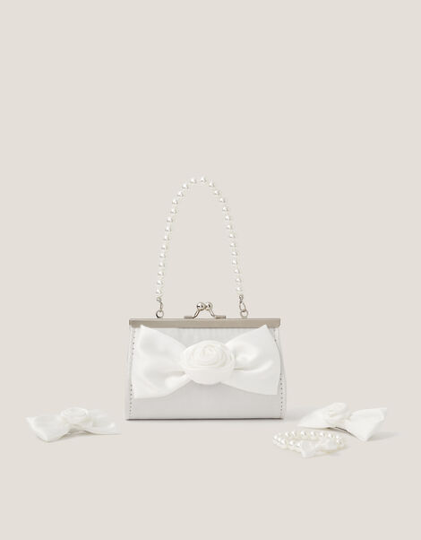 Bridesmaid Rosette Bag & Accessories Set, Ivory (IVORY), large