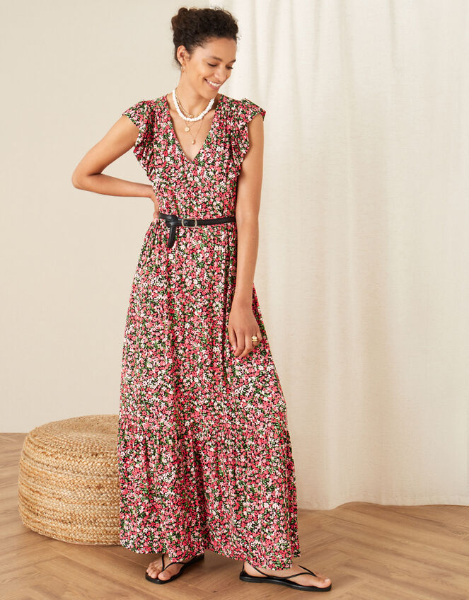 Fable Floral Jersey Maxi Dress, Pink (PINK), large