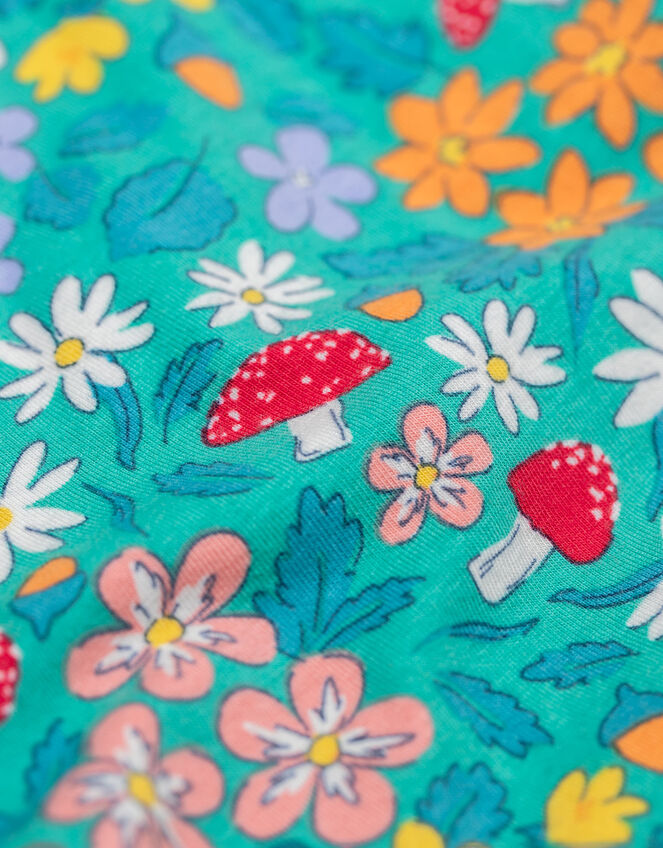 Frugi Sofia Printed Skater Dress, Green (GREEN), large