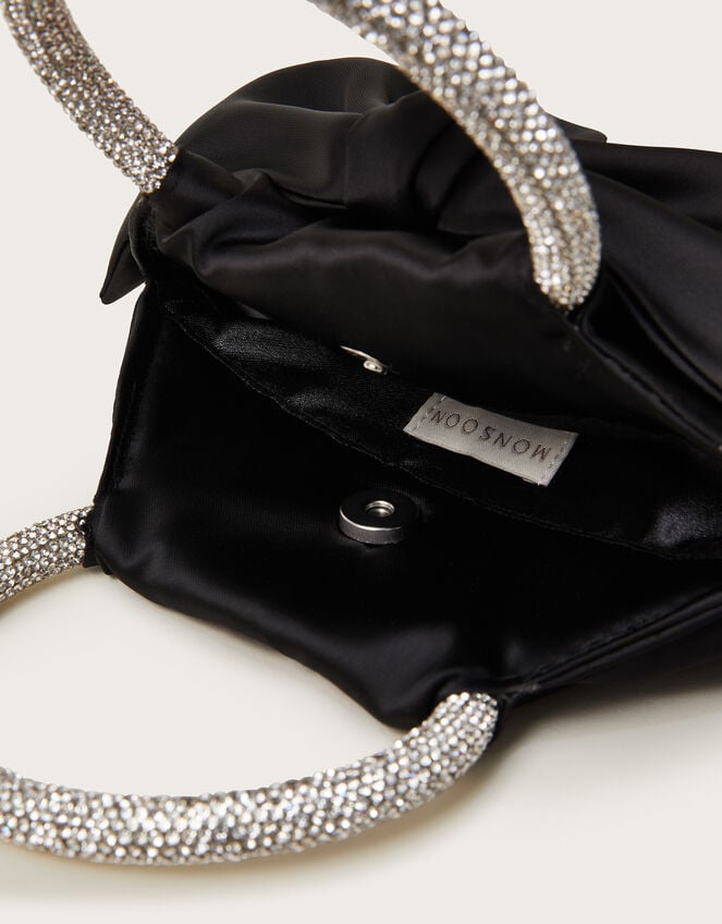 Bow Dazzle Handle Bag, Black (BLACK), large