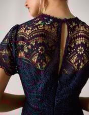 Monica Lace Midi Bridesmaid Dress, Blue (NAVY), large