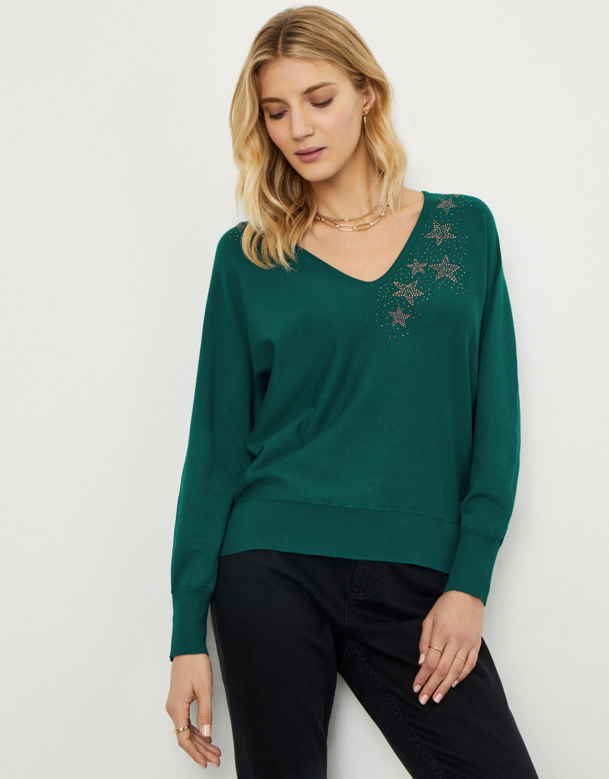Monsoon green jumper clearance