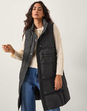 Nelly Long Padded Gilet, Black (BLACK), large