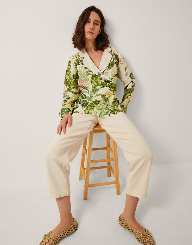 Fleur Floral Print Shacket, Cream (CREAM), large