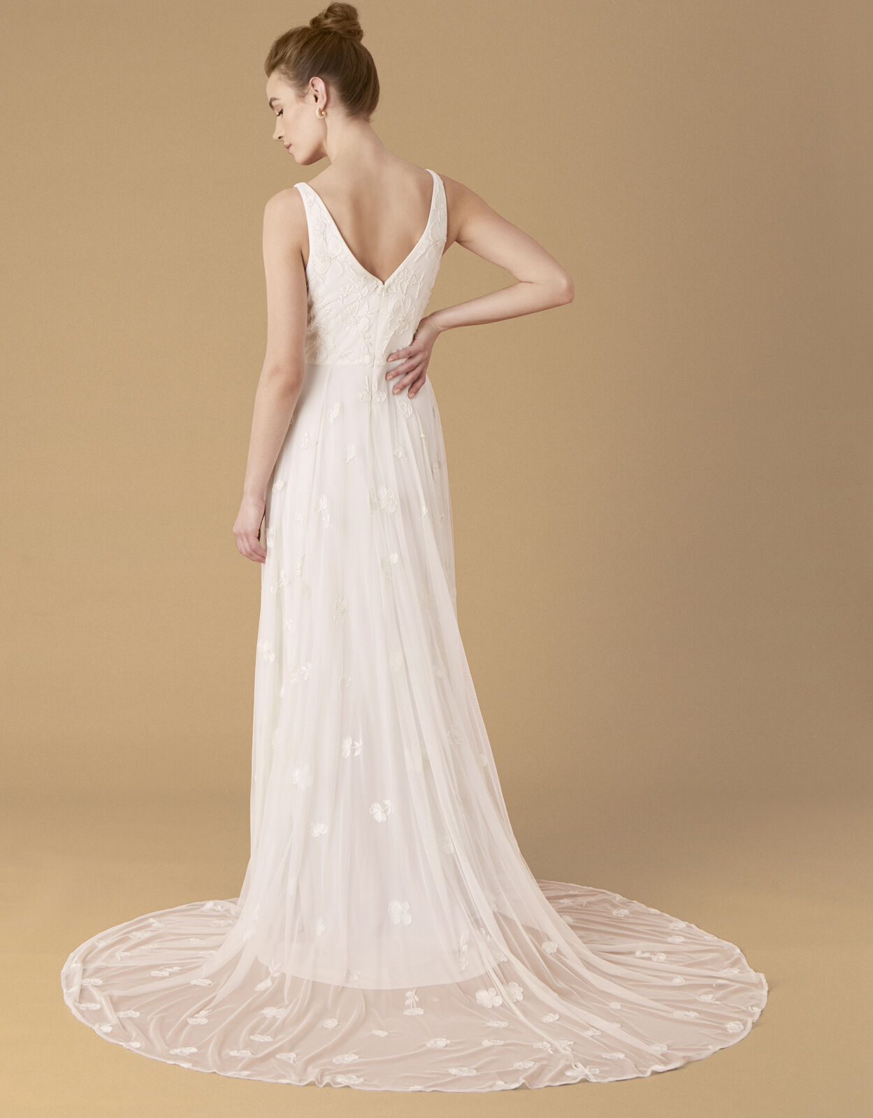 Kate Beaded Floral Bridal Dress Ivory