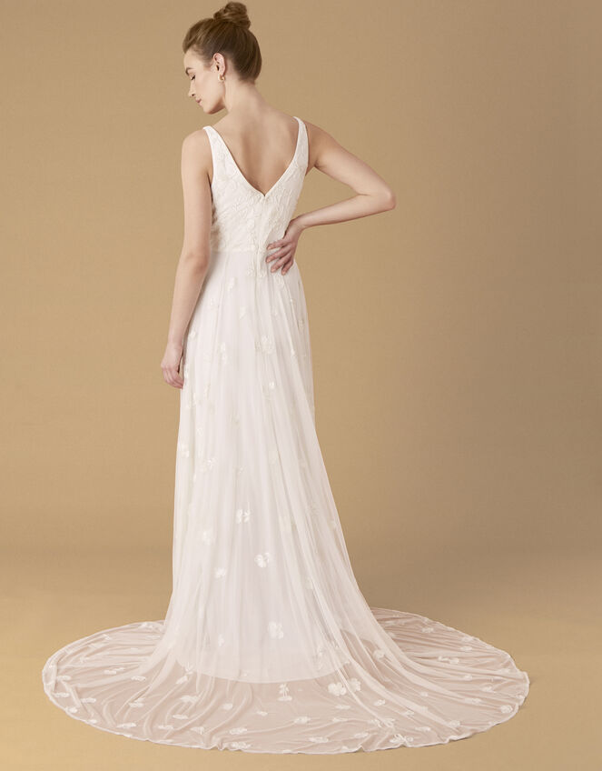 Kate Beaded Floral Bridal Dress, Ivory (IVORY), large