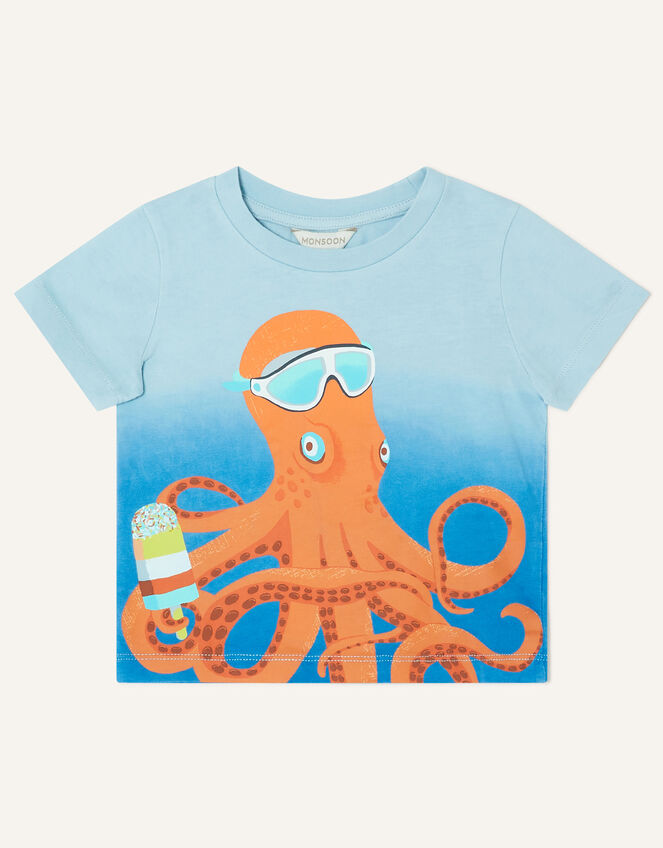 Olly Octopus T-Shirt, Blue (BLUE), large