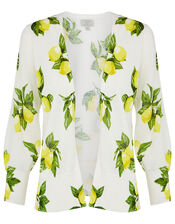 Lemon Print Cardigan , Ivory (IVORY), large
