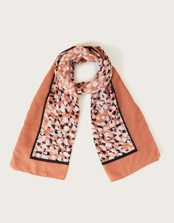 Animal Print Lightweight Scarf, Natural (NEUTRAL), large