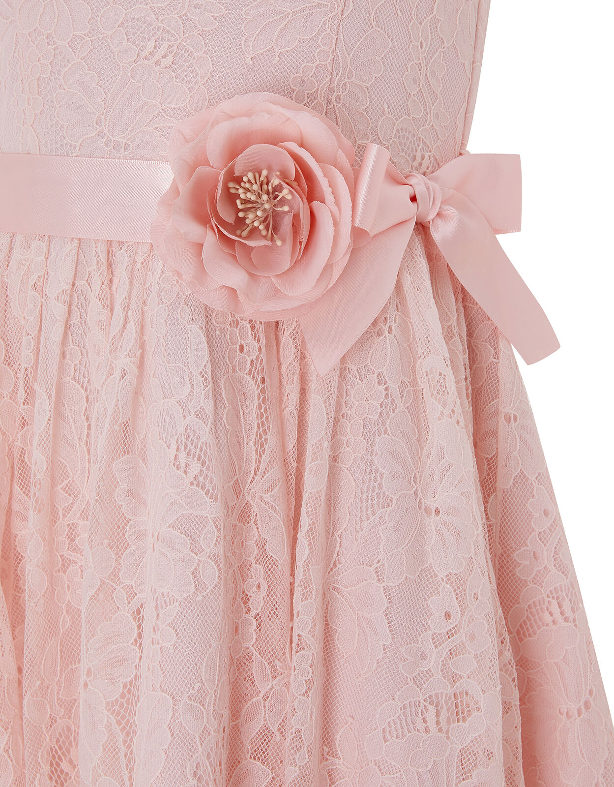 Becky Lace Scalloped Occasion Dress Pink
