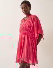 Ivy Palm Embroidered Kaftan, Orange (CORAL), large