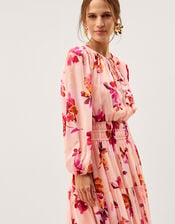 Mabel Long Sleeve Floral Maxi Dress, Pink (PINK), large