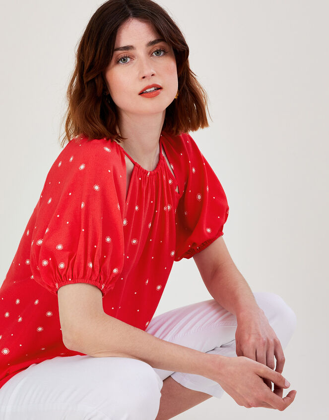 Sami Spot Cut-Out Top, Red (RED), large