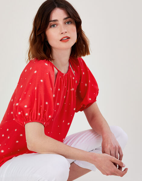 Sami Spot Cut-Out Top Red, Red (RED), large