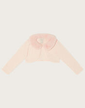 Baby Supersoft Faux Fur Collar Cardigan, Pink (PINK), large
