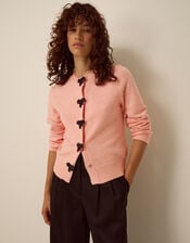 Bonny Beaded Bow Cardigan, Pink (BLUSH), large